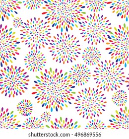 Abstract pattern. Firework spot background. Abstract drop pattern. Seamless rainbow blot pattern
