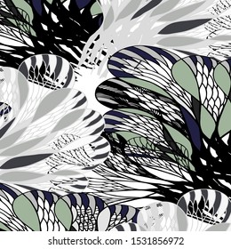 The abstract pattern is first drawn by hand. The pattern is ideal for room decoration, for textiles, wallpaper, wrapping paper and much more.