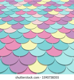 Abstract pattern fish scale motif pastel color perspective background and texture. Japanese traditional ornament design. Vector illustration