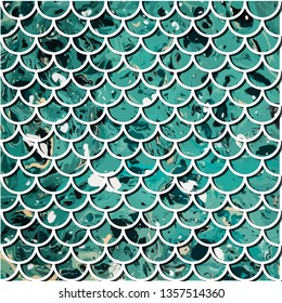 Abstract pattern of fish scales. Vector illustration of marine background. Print for textile, posters, cards, invitations, wallpaper, wrapping.