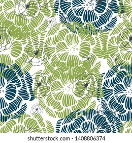 Abstract pattern with floral background, Retro Style.