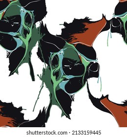 Abstraktes Muster. abstrakte florale und geometrische Druckmuster für Textildesign und Stoffe. nahtloses abstraktes, digitales Druckmuster
