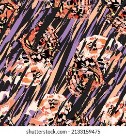 Abstract pattern. abstract floral and geometric print pattern for textile design and fabrics. seamless abstract brush digital print pattern
