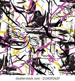 Patrón abstracto. patrón de impresión floral y geométrica abstracta para el diseño y los tejidos textiles. patrón de impresión digital de pincel abstracto transparente
