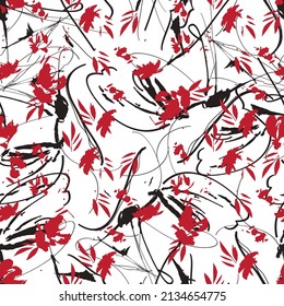 Abstract pattern. abstract floral and geometric print pattern for textile design and fabrics. seamless abstract brush digital print pattern
