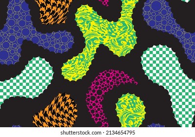 Abstract pattern. abstract floral and geometric print pattern for textile design and fabrics. seamless abstract brush digital print pattern
