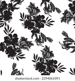 Abstract pattern. abstract floral and geometric print pattern for textile design 