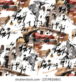 Abstract pattern. abstract floral and geometric print pattern for textile design and fabrics. seamless abstract brush digital print pattern
