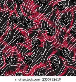 Abstract pattern. abstract floral and geometric print pattern for textile design and fabrics. seamless abstract brush digital print pattern
