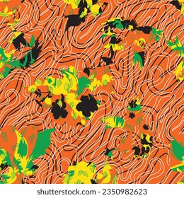 Abstract pattern. abstract floral and geometric print pattern for textile design and fabrics. seamless abstract brush digital print pattern
