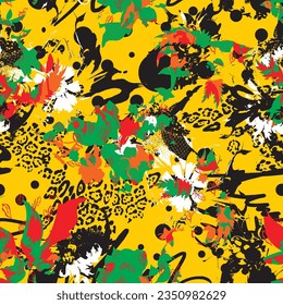 Abstract pattern. abstract floral and geometric print pattern for textile design and fabrics. seamless abstract brush digital print pattern
