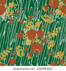 Patrón abstracto. patrón de impresión floral y geométrica abstracta para el diseño y los tejidos textiles. patrón de impresión digital de pincel abstracto transparente
