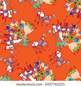 Patrón abstracto. patrón de impresión floral y geométrica abstracto para el diseño textil
