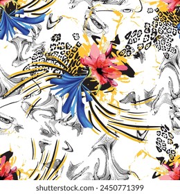 Abstract pattern. abstract floral and geometric print pattern for textile design
