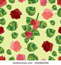 Patrón abstracto de filas florales. Flores y hierba en campos verdes. Caluroso día soleado de verano. Ilustración vectorial sin fisuras.
