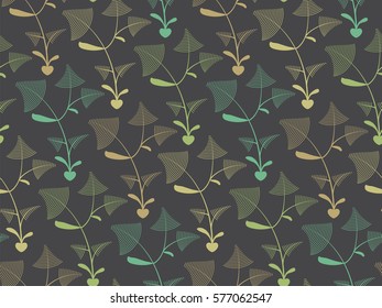 Abstract pattern with floral silhouette