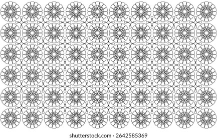 abstract pattern flower background vector with line art style and seamless repeat on white background. can be used for background or nature theme design elements