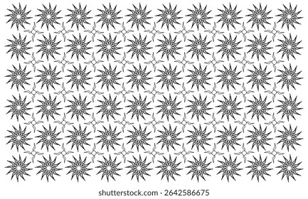 abstract pattern flower background vector with line art style and seamless repeat on white background. can be used for background or nature theme design elements
