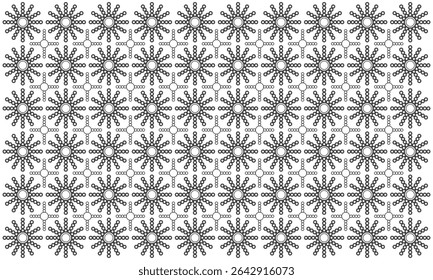 abstract pattern flower background vector with line art style and seamless repeat on white background. can be used for background or nature theme design elements