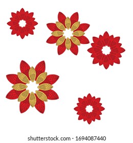 abstract pattern of flower fragments, infinite background, isolated image on a color background.