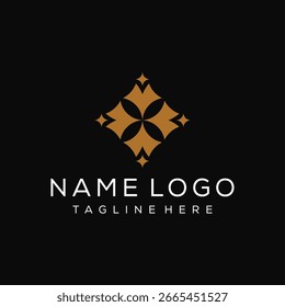 Diseño abstracto del logotipo de la chispa de la flor del patrón