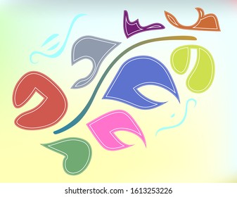Abstract pattern flowers in rainbow color