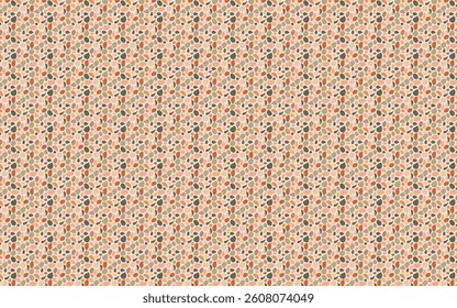 Abstract pattern with flowing organic shapes in apricot, terracotta, olive green, and warm beige, modern eco-friendly design, soft texture, seamless repeat