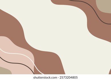 Abstract pattern with flowing shapes and warm earthy tones in a minimalist design