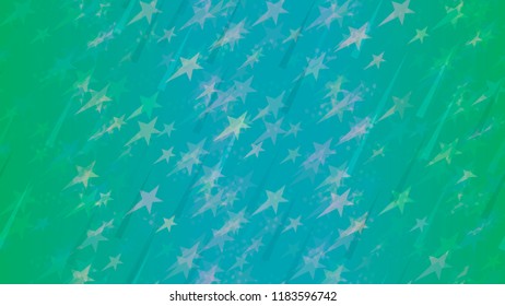 An abstract pattern of flying stars, triangular elements and circles. A festive element of the design of wallpaper, tiles, packaging, textiles, covers.