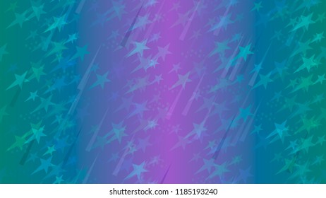 An abstract pattern of flying stars, triangular elements and circles. A bright element of the design of wallpaper, tiles, packaging, textiles, covers.