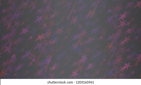 An abstract pattern of flying stars, triangular elements and circles. A festive element of the design of wallpaper, tiles, packaging, textiles, covers.