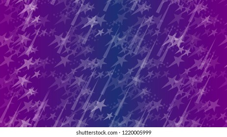An abstract pattern of flying stars, triangular elements and circles. Fantastic design element for wallpaper, tiles, packaging, textiles, covers.