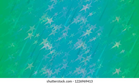 An abstract pattern of flying stars, triangular elements and circles. A bright element of the design of wallpaper, tiles, packaging, textiles, covers.