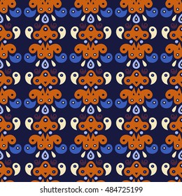 Abstract pattern with folk ornament in the Mexican style. It can be used as a background for your blog, online store, stylish wallpapers or for printing on fabric.