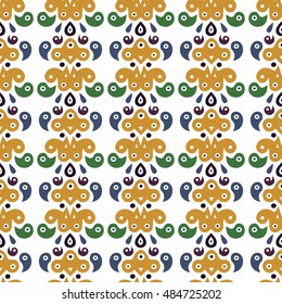 Abstract pattern with folk ornament in the Mexican style. It can be used as a background for your blog, online store, stylish wallpapers or for printing on fabric.