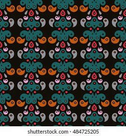 Abstract pattern with folk ornament in the Mexican style. It can be used as a background for your blog, online store, stylish wallpapers or for printing on fabric.