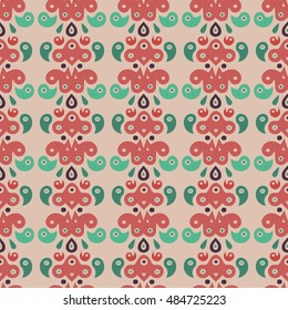 Abstract pattern with folk ornament in the Mexican style. It can be used as a background for your blog, online store, stylish wallpapers or for printing on fabric.