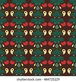 Abstract pattern with folk ornament in the Mexican style. It can be used as a background for your blog, online store, stylish wallpapers or for printing on fabric.