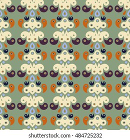 Abstract pattern with folk ornament in the Mexican style. It can be used as a background for your blog, online store, stylish wallpapers or for printing on fabric.