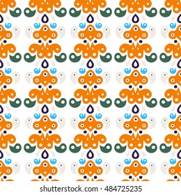 Abstract pattern with folk ornament in the Mexican style. It can be used as a background for your blog, online store, stylish wallpapers or for printing on fabric.