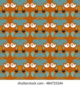 Abstract pattern with folk ornament in the Mexican style. It can be used as a background for your blog, online store, stylish wallpapers or for printing on fabric.