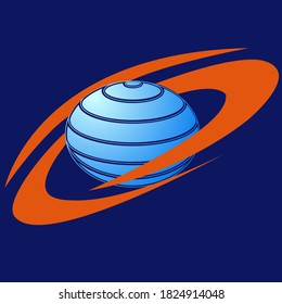 
abstract pattern in the form of a globe and lines of orbits