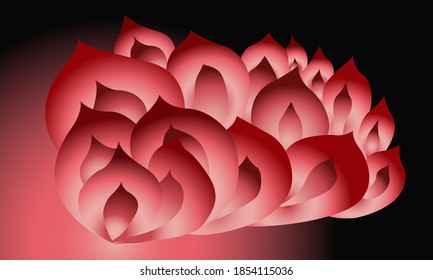 
abstract pattern in the form of lotus petals in dark red colors