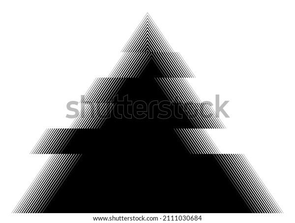 Abstract pattern in the form of a pyramid with\
a transition from black to white with thin broken lines. Modern\
striped vector\
background