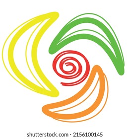 abstract pattern in the form of spirals and arcs. Logo. The emblem. Bright print for clothes.