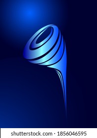 
abstract pattern in the form of a stylized image of a microphone in blue tones