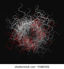 Abstract pattern in the form of threads interweave