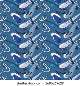 Abstract pattern with freehand shapes for kids, textile, design.