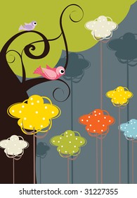abstract pattern funny nature background, vector wallpaper