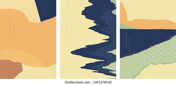 Abstract pattern with geometric background vector. Japanese template.